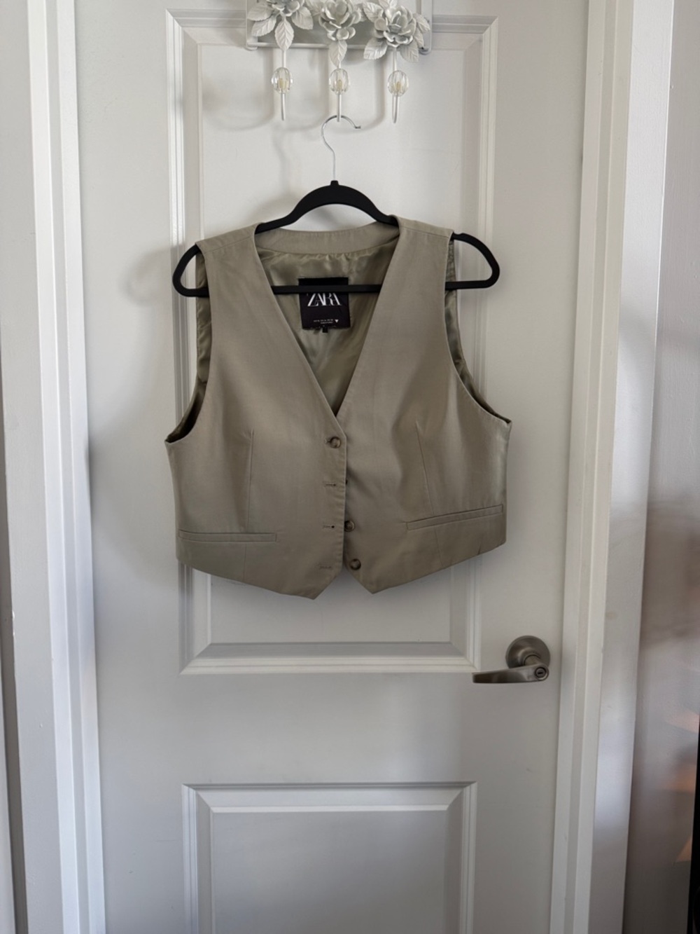 Zara Olive Green Tailored Vest